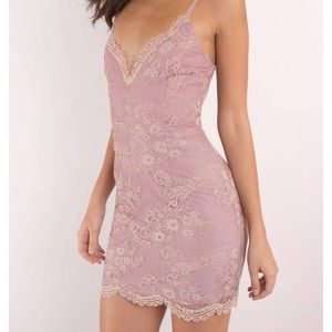 Tobi Sweetheart Mauve Lace Bodycon Dress